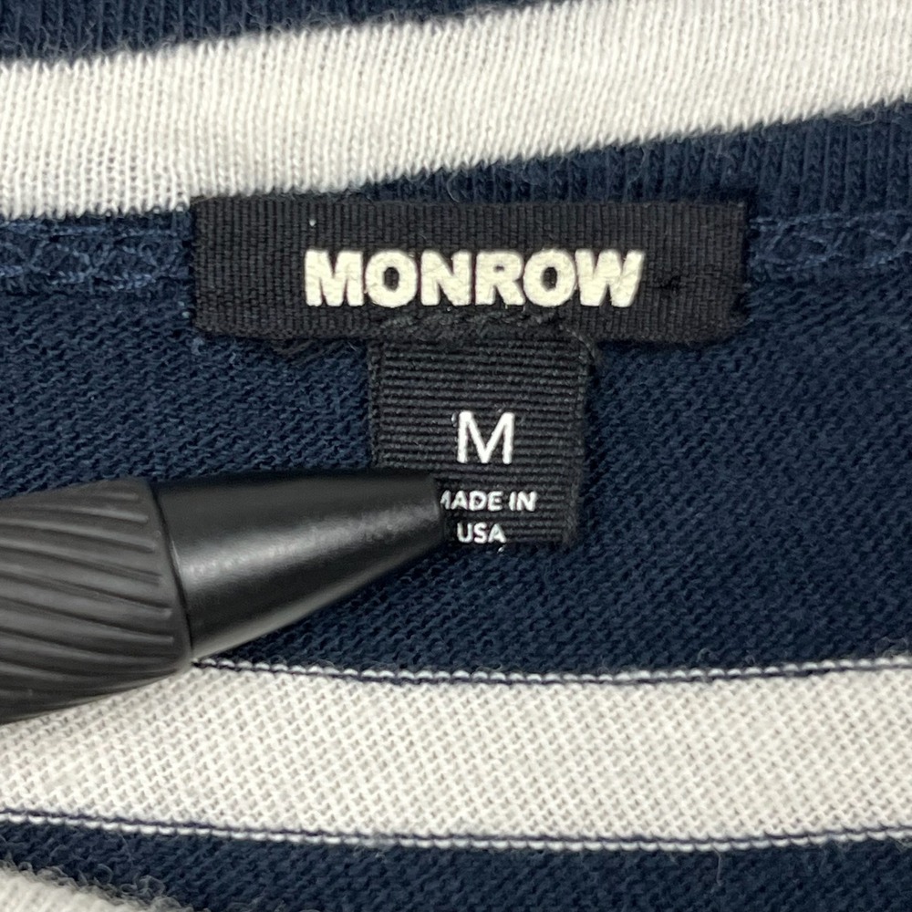 Monrow T-Shirt Dress Womens M Breton Stripe Preppy Coastal USA Made Clean‎ Girl - Picture 3 of 9